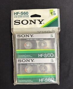 Two Sony HF S 60 Cassette Blank Tapes Audio Type I Sealed