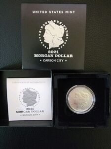 2021-1oz. CC Morgan Silver Dollar, CC Privy Mint Mark, w/ Box & COA