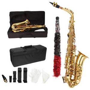 New Student Paint Gold Alto Eb Sax Saxophone w/ Case Accessories