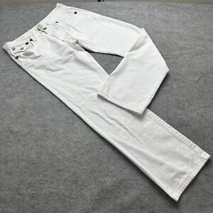 True Religion Billy Super T Bootcut Jeans Men 34 x 33 White Thick Stitch