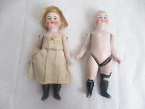 New ListingPair Antique All Bisque Jointed Dolls-7
