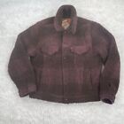 Small Levi's Cozy Vintage Relaxed Fit Sherpa Trucker Jacket  Plaid Brown Men's