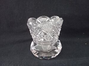 Vintage Antique Cut Glass Faceted Prism Crystal Toothpick Holder 2