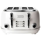 Haden Heritage 4 Slice Wide Slot Stainless Steel Body Retro Toaster, White(Used)