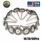 10/20/50Pcs Stainless Steel Wire Brush For Dremel Rotary Tool die grinder wheel