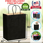 [100 Pcs]-Black Paper Shopping Kraft Retail Merchandise Bags With Handles [small