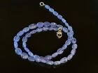 TANZANITE Necklace 14 3/4 Sterling Silver Oval flat Beads 5x3 -5x8mm NEW ESTATE