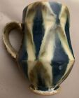Adam Spector ceramic pottery mug with handle geometric design signed 5”
