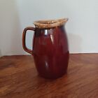 New ListingHull Oven Proof Brown Pitcher Drip Glaze Made In USA 6 3/4 