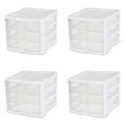 White, 3 Drawer Unit Plastic, Set of 4，Storage cabinet，NEW