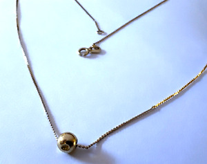 14K Chain Necklace with 14K Ball Pendant 0.7 Grams - Scrap or Fix