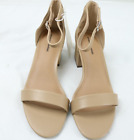Women's Nola Heeled Sandals Two Strap Open Toe Matte Beige -Amazon Essentials