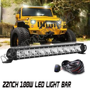 Single Row 22 inch Spot LED Work Light Bar Driving 4WD SUV Truck UTE Offroad ATV