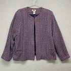 Vintage Blazer Womens 18 Purple Tweed Pockets Lined Made in USA
