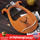 16 Strings Classical Aklot Lyre Harp Wood Mahogany Instrument With Tuning Wrench