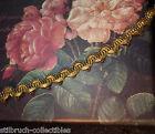 Antique gold metal lace trim heavy narrow brocade gimp ribbon-work doll 3/8
