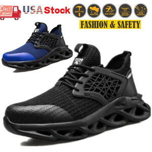 Steel Toe Sneakers For Mens Safety Work Shoes Breathable Indestructible Boots