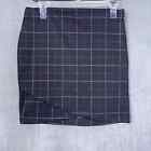 Vylette Women's Ponte Knit Mini Skirt Size Medium Elastic Waist Dark Plaid