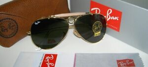 New Ray Ban Sunglasses AVIATOR SHOOTER Gold RB 3138 001  G-15 Green Lenses  62mm