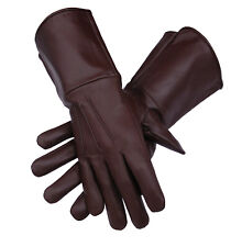 Men's Genuine Leather Medieval Renaissance Gauntlet Cosplay Gloves long arm cuff