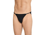Men's Jockey 3-pack Black Color (String Bikini) Briefs Underwear 100% Cotton