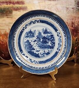 19th Century Chinese Blue & White porcelain Canton plate 8