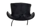 New Premium Black Naked Cowhide Leather Western Cowboy Deadman Hat
