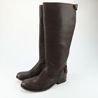 FRYE Women's Melissa Button Brown Leather Riding Boots Size 6 DAMAGED READ pl5