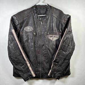Affliction Black Premium Leather Jacket 2XL Rare Limited Edition Indian
