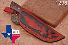 CUSTOM MADE PURE LEATHER HAND ENGRAVED SHEATH FOR FIXED BLADE KNIFE AH-.1298