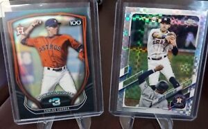 2015 Bowman Scouts Top 100 CARLOS CORREA Rookie Refractor + 2021 Chrome Astros