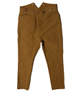 Frontier Classics Men's Brown Canvas V-Notch Buttons Suspender PantsnSize 34X35