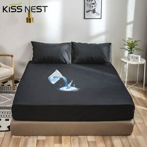 Hotel Luxury Soft Bed Sheets Fitted Waterproof 180x200 200x200 Mattress Protect