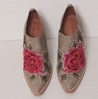Jeffrey Campbell Women Sz  8.5 Embroidery Floral Slip On Ankle Boots Booties NEW