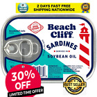 Beach Cliff Wild Caught Sardines in Soybean Oil, 3.75 oz Can (Pack of 12) - 14g