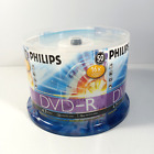 50 PHILIPS Blank 16X DVD-R DVDR  4.7GB Media Disc Factory Sealed
