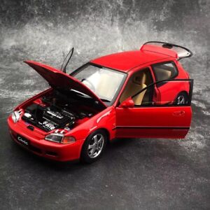 LCD 1/18 Diecast Honda CIVIC EG6 SiR II Open Close car model Red W lift Replica
