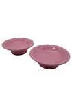 Crate and Barrel Set Of 2 Pink Ceramic Cupcake Pedestal Bowls 4