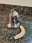 Vintage Aluminum Nautical Bell with Rope Pull Wall Mount (Lot 205)