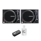 Reloop RP-2000 MK2 Quartz Driven DJ Turntable Pair with Record Care System