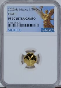 2020 Mexico Gold Libertad Proof 1/20 oz Onza NGC PR70 KEY DATE ONLY 250 Mintage