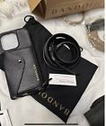 Bandolier Hailey leather Crossbody Phone Case For iPhone 14 Pro black/pewter NEW
