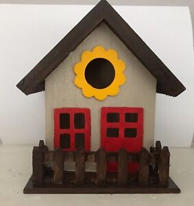 Cottage Bird House Hand painted wooden bird house indoor/outdoor