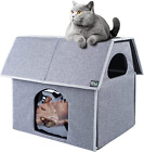 Outdoor Cat House, Large Weatherproof Cat Houses for Outdoor/Indoor Cats, Feral