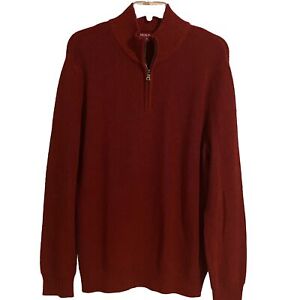 Merona Mens 1/4 Zip Long Sleeve Maroon Sweater Cozy Comfy Knit Size XL,