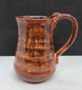Handmade Art Pottery  Brown Tones Glazed Coffee Tea Mug Cup