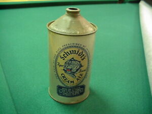 ANTIQUE SCHMIDT'S TIGER CREAM ALE QUART CONE TOP TIN LITHO BEER CAN BREWERY OLD