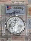 2022 American Silver Eagle FIRST STRIKE PCGS MS70 American Flag Label