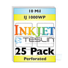 Inkjet Teslin Paper - 8up Perforated - For Making PVC-Like ID Cards - 25 Sheets