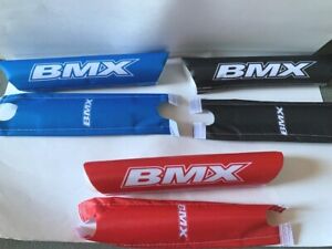 2 Piece Protect Pads for BMX Bicycle V-bar Handlebar Stem BLACK RED BLUE